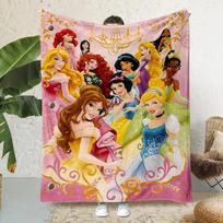 Cute Anime Disneys P-Princess Printed Picnic Blankets Warm Blanket Soft and Comfortable Blanket Home Travel Birthday Gift 30x40in