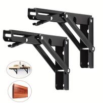 11.81x6.42 inch/30x16.3 cm 2Pcs Sturdy Folding Shelf Brackets - Heavy Duty Triangle Table Bench Folding Shelf Brackets, Wall Mou 8 inch