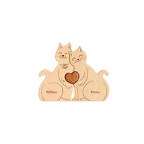 Wooden Family Puzzle Set, Home Decoration, Carving Ornament, Party Decoration, Crafts. one size