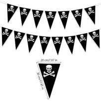 5m Pirate Banner Pirate Birthday Party Decorations Pirate Ship Skull Pennant Flags Triangle Banner for Halloween Party Decor