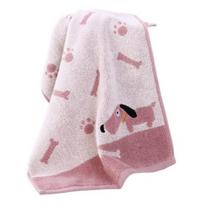 Face Towel Cartoon Allergy Free No Shedding Embroidery Pure Cotton Cute Doggy Pattern Baby Towel Hand Washing Cloth Daily Use