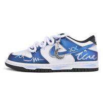 Nike Dunk Atsparūs dilimui žemi krepšinio/riedlenčių batai Moteriški Juodi Mėlyni CW1590-100(Komanda1517-G) 36 white
