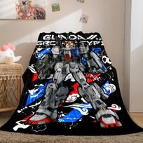 Gundam Robot Soft Flannel Blanket Lightweight Cozy Microfiber Blanket for Couch Bed LXR101 75x90cm