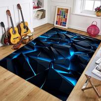 Modern Neon Geometric Print Area Rug Non Slip Durable Floor Mat for Living Room Bedroom Office Gaming Room Home Decor 40X60CM