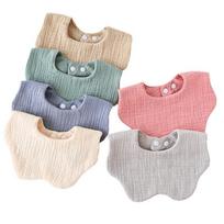 Six Layer Gauze Baby Bibs Set 6 Pack Soft Absorbent Petal Shape Snap Closure Infant Feeding Bibs for Toddlers and Newborns One Size balta