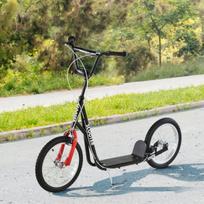 Vaikiškas paspirtukas, 5+ m., oro ratai, rankinis stabdys, juodas