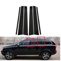 6 VNT Blizgūs Juodi Stulpelių Apdailos Lipdukai Tinka Volvo XC90 2003-2010 2011 2012 2013 2014 Langų Apdangalas Durų Šoninės Apdailos Lipdukai Priedai juoda