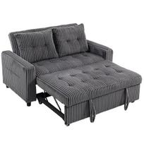 Sofa lova su daiktadėže, sulankstoma, 130–190 cm, antracito spalvos