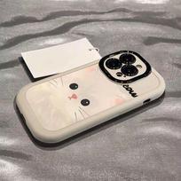 Apple 15promax phone case fun white cat 14 iPhone anti drop 13 simple all inclusive 12 soft 11 iPhone 15