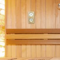 Sauna Hygrothermograph Equipment Temperature Humidity Gauge, Wooden Thermometer Hygrometer for