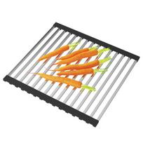 Ritininė plieninė nusausinimo lenta virtuvės kriauklei chromuota 37x345 kvadrato Granitan