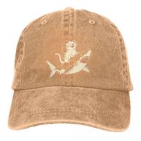 Cat And Shark Aquatic Thrills Baseball Cap Men Cowboy Hats Women Visor Protection Snapback Caps Adjustable chaki