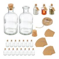 Rinkinys iš 20 skaidrių skystų ir birių maisto prieskonių organizatorių 11,5x6cm., šviesiai rudos spalvos