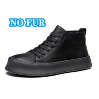 Fashion Warm Plush Fur Winter Boots for Men Thick Sole Man Ankle Boots Casual Mens Lace-Up High Top Shoes New Versatile Outdoor Sneakers 38