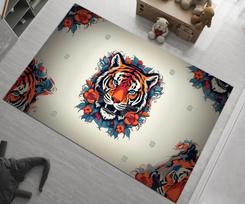 Modern Abstract Tiger Totem Carpet for Living Room Kitchen Home Decor Floormat Bedroom Entry Door Mat Bedside Sofa Foot Mats 40x60cm16x24in