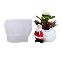 Santa Shape Flowerpot Silicone Molds Christmas Candle Silicone Mould For Making Candle Soap Chocolate Holiday Decoration 1