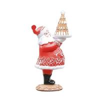 Creative Gingerbreads Santa Couple Christmas Sculptures Resins Tabletop Accent Ornament for Holiday Parties Celebration