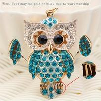 Glitter Owl Keychain for Car Keys,Wallet, Crystal Rhinestones Keychain Making Kit Accessories,Great Gift for Women Girls.