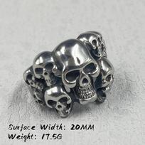 full skull Rings Vintage Stainless Steel Skeleton Punk Style Party Halloween  Accessories Man Finger 7