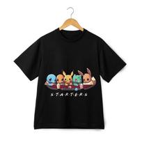 Pokemon Starters Friends Ice Cream Graphic T-Shirt - Retro Anime Streetwear Tee Unisex T-Shirt XXL