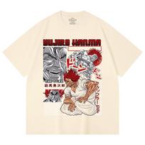 230 Gsm 100% Cotton Baki V1 Yujiro Print Unisex Heavy Cotton T Shirt XS abrikosas