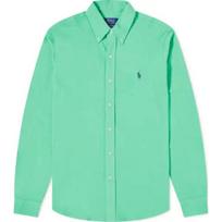 Polo Ralph Lauren Solid Color Single-Breasted Long Sleeve Shirt Men shirts Green 710654408-123 M