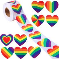 500Pcs Valentines Day Sticker Rainbow Heart Sticker Self-Adhesive Wrapping Label for Envelope Valentines Card Wedding 2.5CM