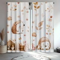 2 vnt. mielų ežiukų rašto užuolaidos, poliesterio audinys, skalbiamos mašinoje, tinka miegamojo ir svetainės dekoravimui W60H190(CM)-1 Pcs gray