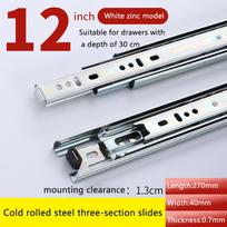 3 Section 100 LB Capacity Full Extension Ball Bearing Side Mount Drawer Slides 16 Inches for Cabinet Kitchen Furniture