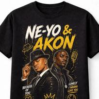NeYo and Akon Nights Like This Tour RnB Music Legends Graphic Unisex TShirt S