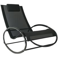 Rocking Chair Made of Steel Rocking Chair with Headrest Cushion Weatherproof Garden Chair Load Capacity up to 120kg Relaxing Chair Swing Chair for 105 x 62 x 88 cm juoda