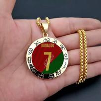 Fashion World Cup Ronaldo No. 7 Jersey Theme Pendant Fashion Commuter Pendant Necklace 50cm(Necklace Size) brown