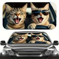 1Pcs Fun Cartoon Car Windshield Sunshade UV Rays Heat Blocker Keeps Vehicle Cool Unique Design Fit Sedans SUVs Trucks RVs 70*130cm