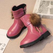 New Girls Short Boots Versatile Plush Cute Spring Autumn New Kids Fashion Casual Boots Drop Shipping Children Boots PU 2024 Chic 26