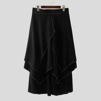 INCERUN Men Back Elastic Waist Front Irregular Layers Casual Loose Long Pants Trousers 4XL