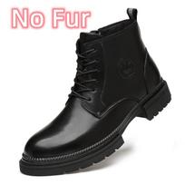 Stylish Men Boots Side Zipper  Men's  Boots Genuine Leather Classic Ankle Boots Male Comfortable Warm Winter Boots Men 38