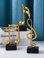 3-Piece Set of Musical Note Sculptures, Resin Figurines Decoration, Home Decorative Ornaments for Bedroom, Study, and Office