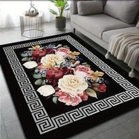 Luxury Floral Rug - Stain-Resistant and Durable Bedroom Entrance Mat / Bedside Rug Living Room Sofa Rug Home Decor 80x120cm 31x47inch