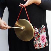 1Set Hand Made Mini Copper Gong Durable Sturdy Pure Sound Loud Resounding Percussion Instrument Hanging Rope Gong Festival