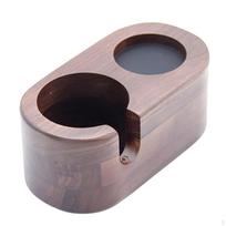 1 piece Wood Barista Tamp Stand Espresso Tamper Mat Coffee Holder Maker 2 Holes 58mm