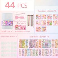 44/84/104pcs Cartoon Guka Cream Gum Boxed Stickers Set for Girls Doll House Transparent Acrylic Sticker DIY Background Board Set