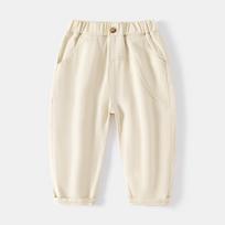 Multi-color spring new boys' casual pants, mid-waist cordless rubber band casual pants, soft cotton casual pants 90cm