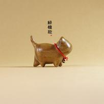 Miniature Figurine Lucky Cat Ornaments Sandalwood Carving Cute Slanted Head Cat Dog Crafts Home Decoration Gift Event Souvenirs