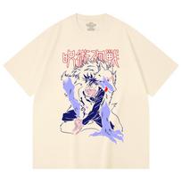 230 Gsm 100% Cotton Jujutsu Kaisen V32 Megumi Print Unisex Heavy Cotton T Shirt XS abrikosas