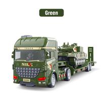 1/2 In 1 Diecast Trailer Excavator Tank Truck Construction Model Semi Carrier Vehicle Transport Inertial Car Toy žalia