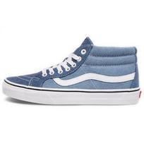 Vans Unisex Sk8-Mid Reissue Mid-top Skate Sneakers Denim Blue White VN0A3MV8Q69 36