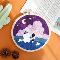 punch needle embroidery Cartoon Cute Animals Package Rug Hooking Sewing Kit Punch Needle Kit Diy Embroidery Home Decor Craft 20*20cm