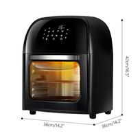 1800W 14L Toaster Rotisserie Dehydrator Countertop Oven With LED Digital Touch Screen Electric Deep Fryer Black Oil Free Air Fryer Oven