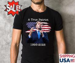 Charlie Kirk Shirt True Patriot 1993-2026 Rip Memorial American Flag Shirt XXXXL