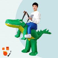 Pripučiamas dinozauro kostiumas: Animacinis krokodilas Helovino vakarėliui One Size green